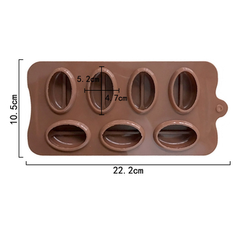 Minghao formă din silicon, 7 piese, pentru coacere — forme în formă de boabe de cafea și detalii în formă de buze, formă pentru cuburi de gheață