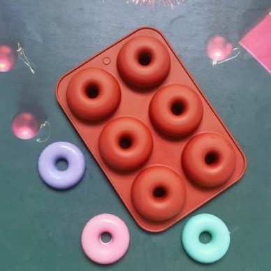 Formă din silicon pentru donuts și prăjituri, circulară, pentru coacere