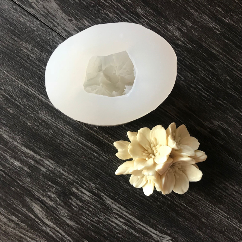Formă silicon DIY pentru flori de piersic și prune – 4 piese, pentru fondant, ciocolată și decorare la coacere