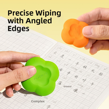 Deli Ns803 Radieră cu formă de patru foi pentru elevi, fără urmă, formă de desen animat