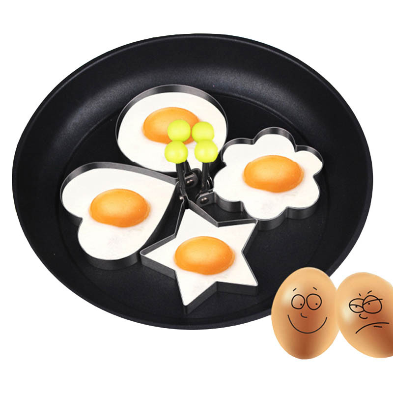 Formă de inimă pentru omletă din oțel inoxidabil 430, grosime 0,6 mm, ustensil DIY pentru coacere în bucătărie
