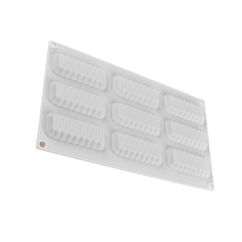 Formă din silicon, 9 bucăți, pentru prăjituri lungi cu valuri, 3D mousse, coacere franțuzească