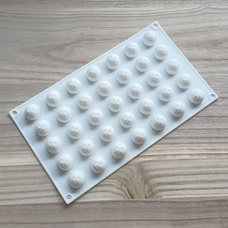 Matriță din silicon cu 35 cavități pentru trufe de ciocolată și mousse franțuzesc – formă sferică pentru coacere