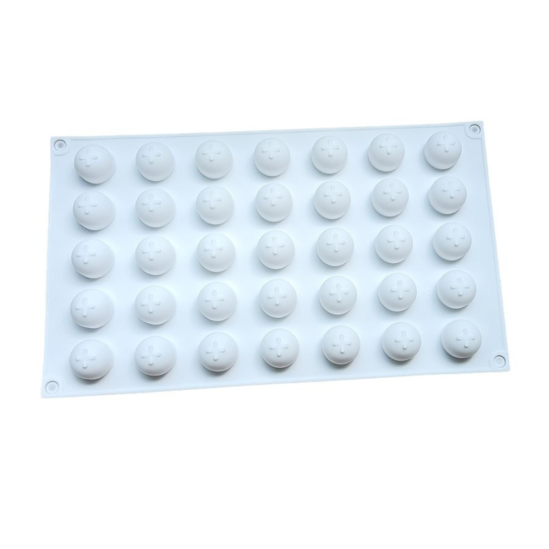 Matriță din silicon cu 35 cavități pentru trufe de ciocolată și mousse franțuzesc – formă sferică pentru coacere