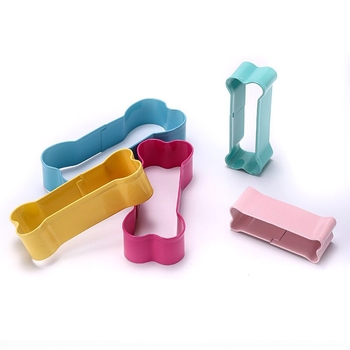 Formă de biscuiți albastră, în formă de os, din oțel inoxidabil 430