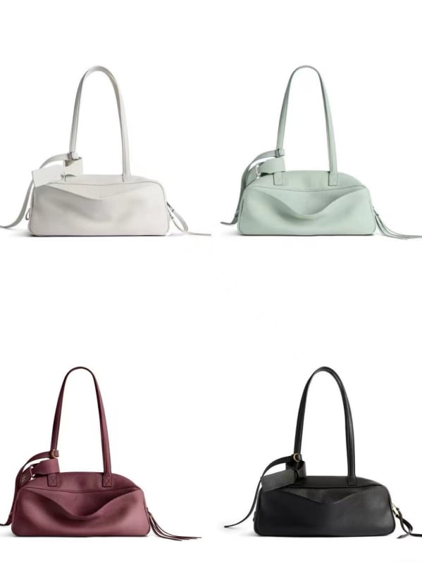 Bajia női teljes szemcsés bőrből készült crossbody Boston-stílusú táska, nagy kapacitású mindennapi használatra