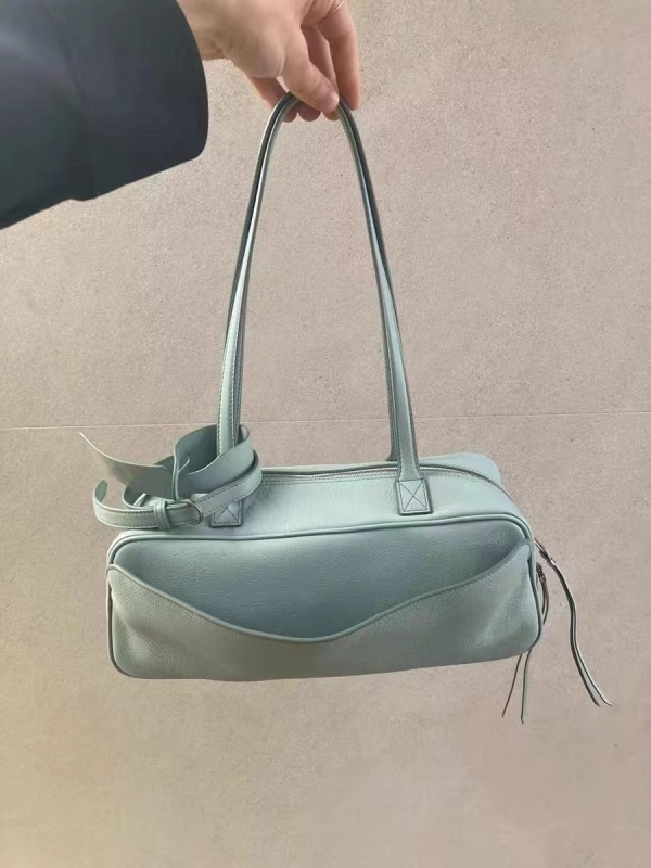 Bajia női teljes szemcsés bőrből készült crossbody Boston-stílusú táska, nagy kapacitású mindennapi használatra