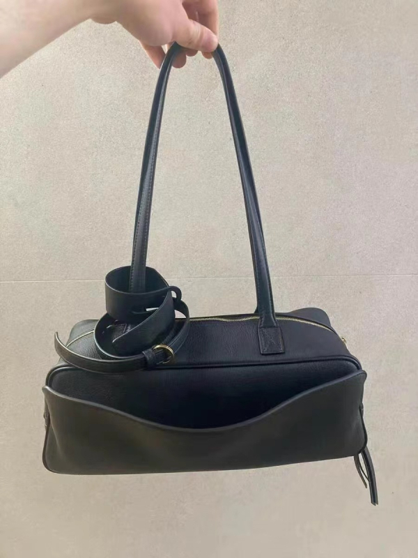 Bajia női teljes szemcsés bőrből készült crossbody Boston-stílusú táska, nagy kapacitású mindennapi használatra