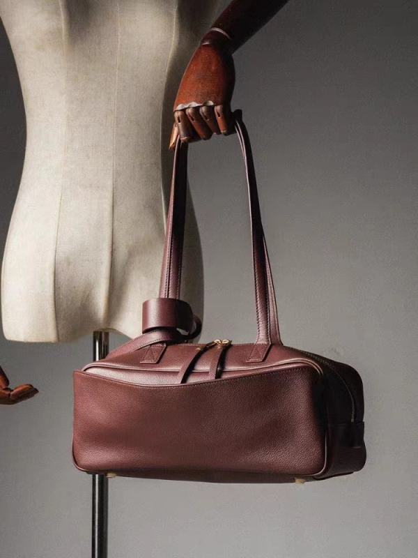Bajia női teljes szemcsés bőrből készült crossbody Boston-stílusú táska, nagy kapacitású mindennapi használatra