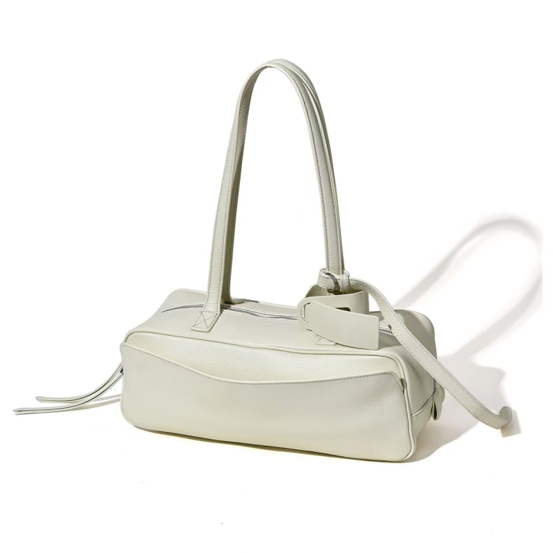 Bajia női teljes szemcsés bőrből készült crossbody Boston-stílusú táska, nagy kapacitású mindennapi használatra
