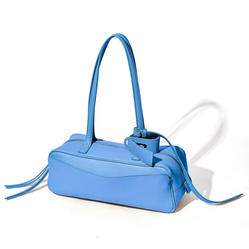 Bajia női teljes szemcsés bőrből készült crossbody Boston-stílusú táska, nagy kapacitású mindennapi használatra