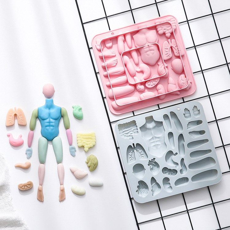 Set de 24 forme din silicon cu figurine de desene animate pentru coacere, săpun, cuburi de gheață și jeleuri