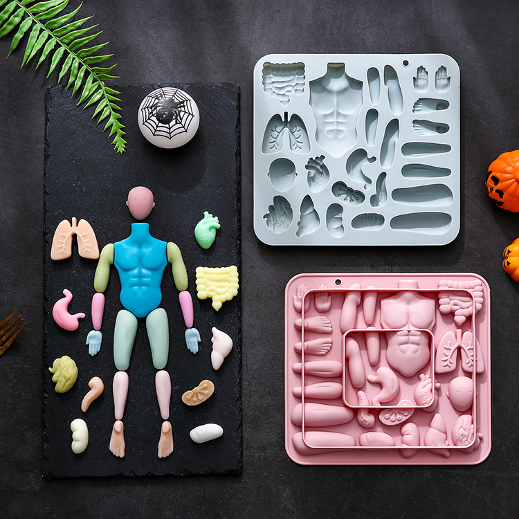 Set de 24 forme din silicon cu figurine de desene animate pentru coacere, săpun, cuburi de gheață și jeleuri