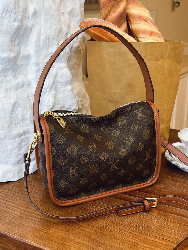 Boston torba s retro otiskom, velika kapaciteta, jastuk ispod pazuha, moderna ramensko-crossbody torba