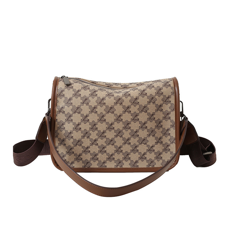 Boston torba s retro otiskom, velika kapaciteta, jastuk ispod pazuha, moderna ramensko-crossbody torba