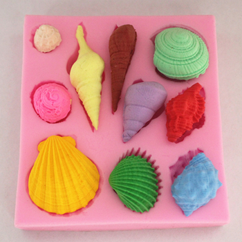 FM052 Formă din silicon‑rășină în formă de scoică pentru fondant, prăjituri, ciocolată și săpun handmade
