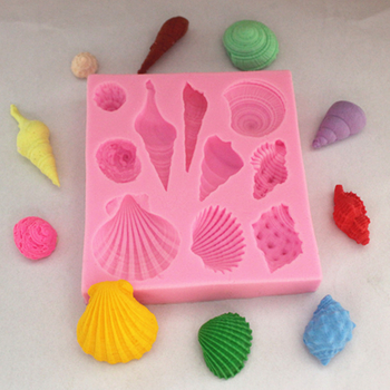 FM052 Formă din silicon‑rășină în formă de scoică pentru fondant, prăjituri, ciocolată și săpun handmade