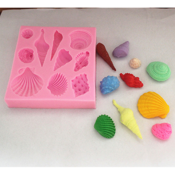 FM052 Formă din silicon‑rășină în formă de scoică pentru fondant, prăjituri, ciocolată și săpun handmade
