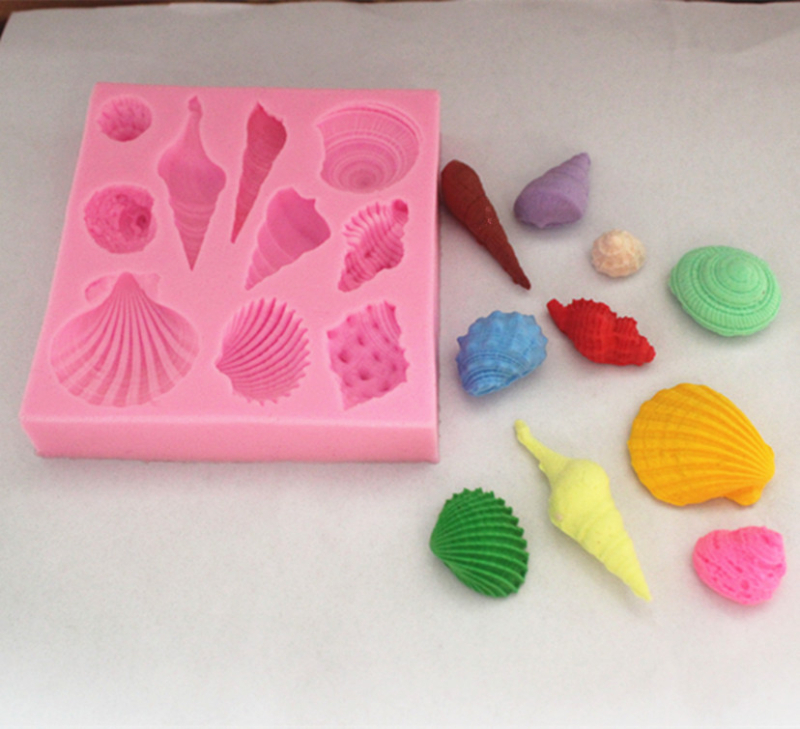 FM052 Formă din silicon‑rășină în formă de scoică pentru fondant, prăjituri, ciocolată și săpun handmade