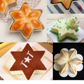 Formă de copt antiaderentă hexagonală pentru pâine și formă cu design fulg de zăpadă pentru cheesecake și mousse – set de forme personalizabil