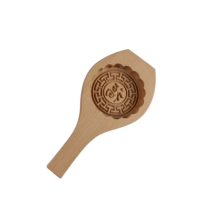 Formă din lemn pentru mooncake cu model floral; pentru prăjituri din orez lipicios și prăjituri cu dovleac