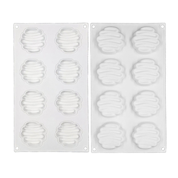 Formă mousse de tort în turn colorat, 8 piese – silicon pentru coacere, decor pentru prăjituri rotunde, deserturi franțuzești și vestice