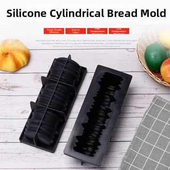Formă creativă din silicon, dreptunghiulară, pentru coacere, clasă alimentară, pentru pâine și torturi cilindrice