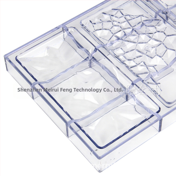 Formă dreptunghiulară din plastic transparent pentru ciocolată, cu trei modele pentru ciocolată cu fructe uscate - CC0096
