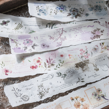 Bandă Washi 'Ketchup Girl' - seria Ink Bloom, pete de cerneală în stil sumi-e pentru jurnal, autocolante circulare decorative (6 variante)