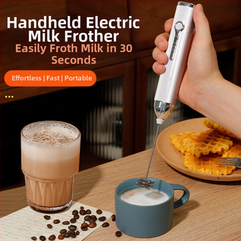 Bețișor electric portabil, fără fir, pentru ouă și spumă de lapte, pentru cafea, mixer compact de bucătărie