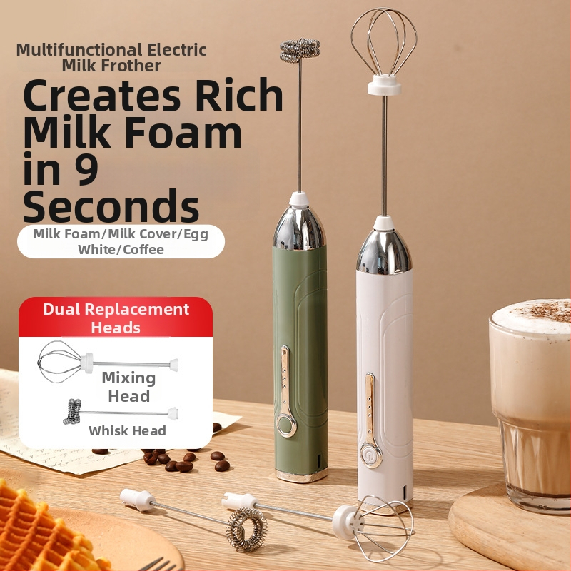 Bețișor electric portabil, fără fir, pentru ouă și spumă de lapte, pentru cafea, mixer compact de bucătărie