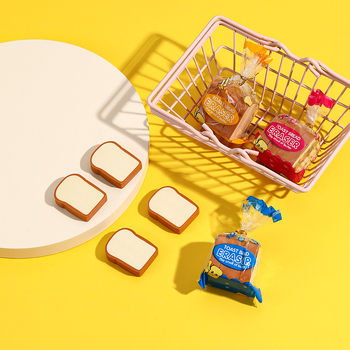 Set de radere în formă de pâine prăjită – pentru Ziua Copilului, accesorii din cauciuc cu design alimentar
