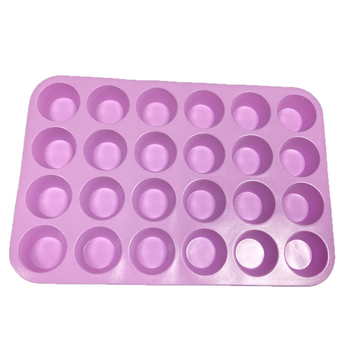 Formă rotundă din silicon, 24 de cavități, pentru fondant, ciocolată, bomboane, biscuiți și săpun