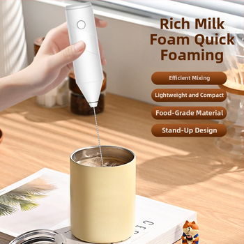 Frother de lapte fără fir, frother electric pentru cafea, tel mixer manual pentru lapte, 3 trepte