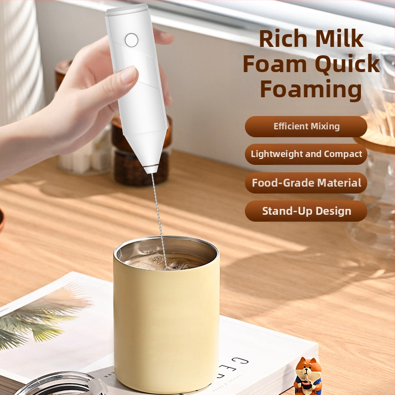 Frother de lapte fără fir, frother electric pentru cafea, tel mixer manual pentru lapte, 3 trepte