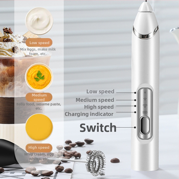 USB tel de mână pentru spumat lapte și mixare ouă, tel electric pentru cafea, amestecător de lapte, hrană pentru copii și prăjituri