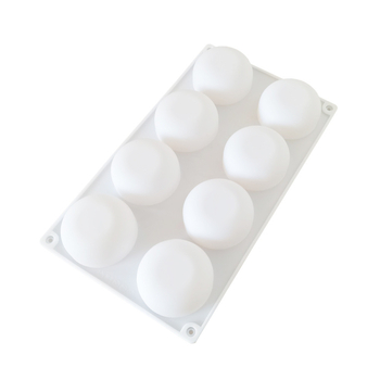 Forme de prăjituri din silicon, set de 8 bucăți, cu bază plată și formă semicirculară