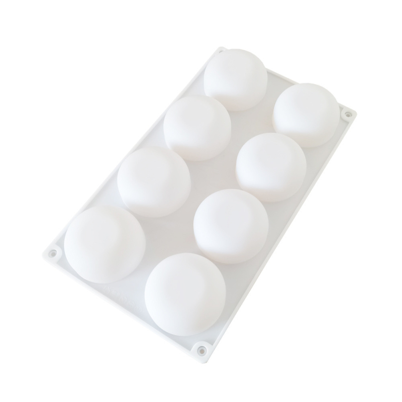 Forme de prăjituri din silicon, set de 8 bucăți, cu bază plată și formă semicirculară