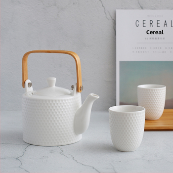 Ceainic japonez, design creativ, culoare uni, cu infuzor, set de ceai din ceramică în stil nordic