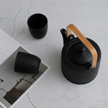 Ceainic japonez, design creativ, culoare uni, cu infuzor, set de ceai din ceramică în stil nordic