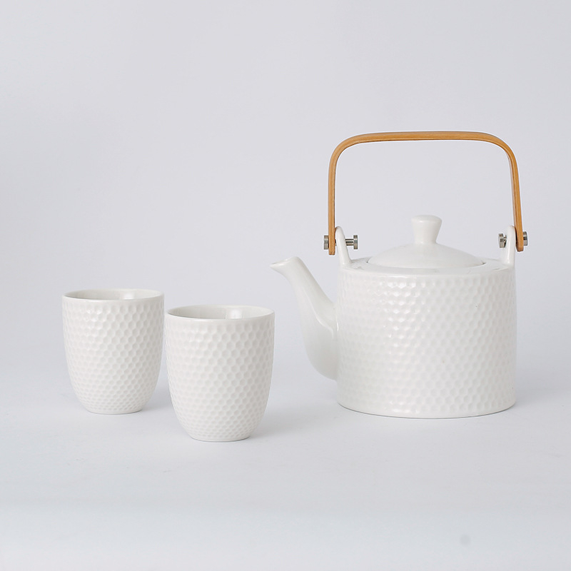Ceainic japonez, design creativ, culoare uni, cu infuzor, set de ceai din ceramică în stil nordic