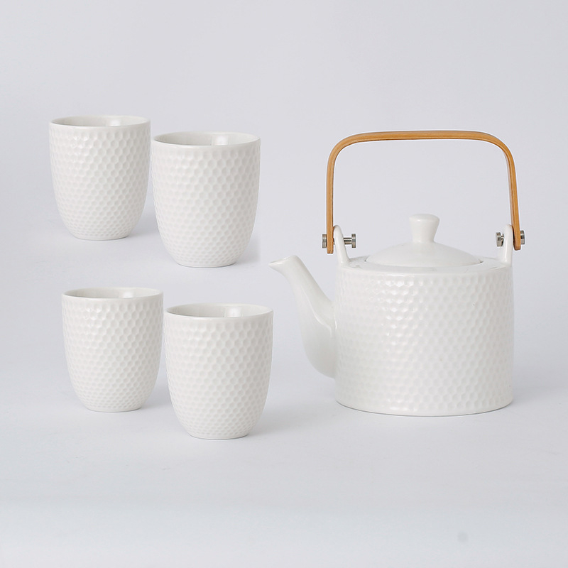 Ceainic japonez, design creativ, culoare uni, cu infuzor, set de ceai din ceramică în stil nordic