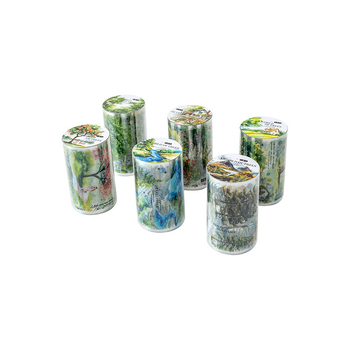 Bandă PET pentru amenajarea plantelor, peisaj cu copac – DIY colaj pentru copii, 2 m x 65 mm
