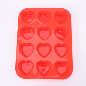 Formă din silicon inimă pentru mousse, ciocolată umplute făcute manual, desert franțuzesc 3D pentru coacere, două dimensiuni
