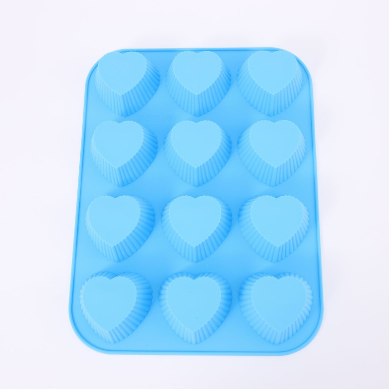 Formă din silicon inimă pentru mousse, ciocolată umplute făcute manual, desert franțuzesc 3D pentru coacere, două dimensiuni