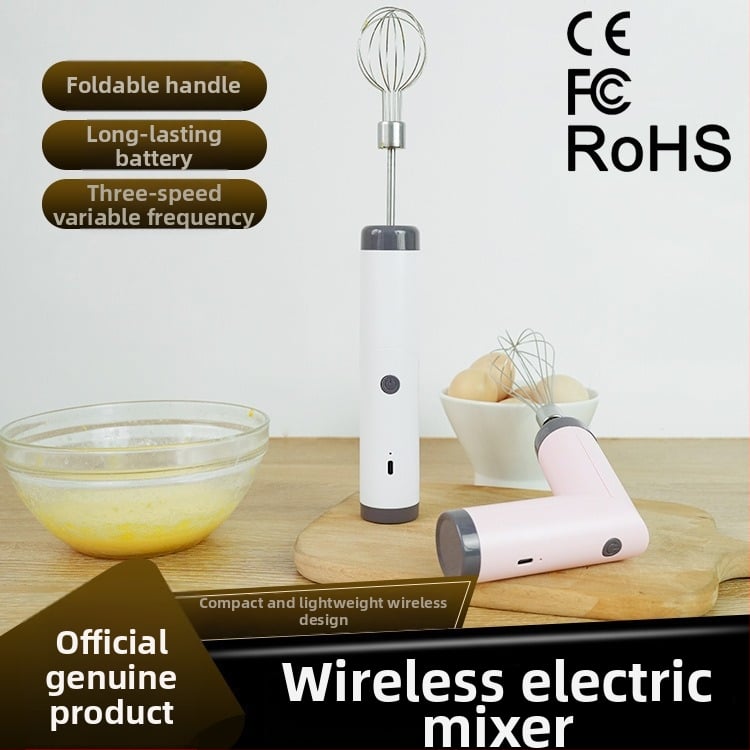Mixer electric de mână fără fir, portabil, pentru bătut ouă și frisare a smântânii, bucătărie, reîncărcabil