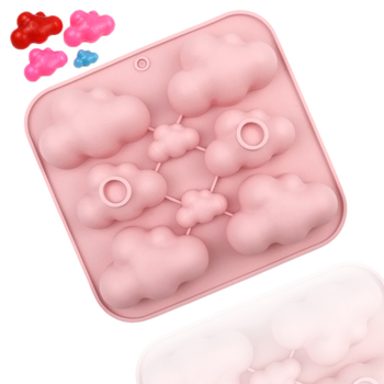 Formă din silicon pentru coacere cu 8 cavități în formă de nori, matriță creativă pentru mousse cake și matriță DIY pentru pâine pentru sandwich
