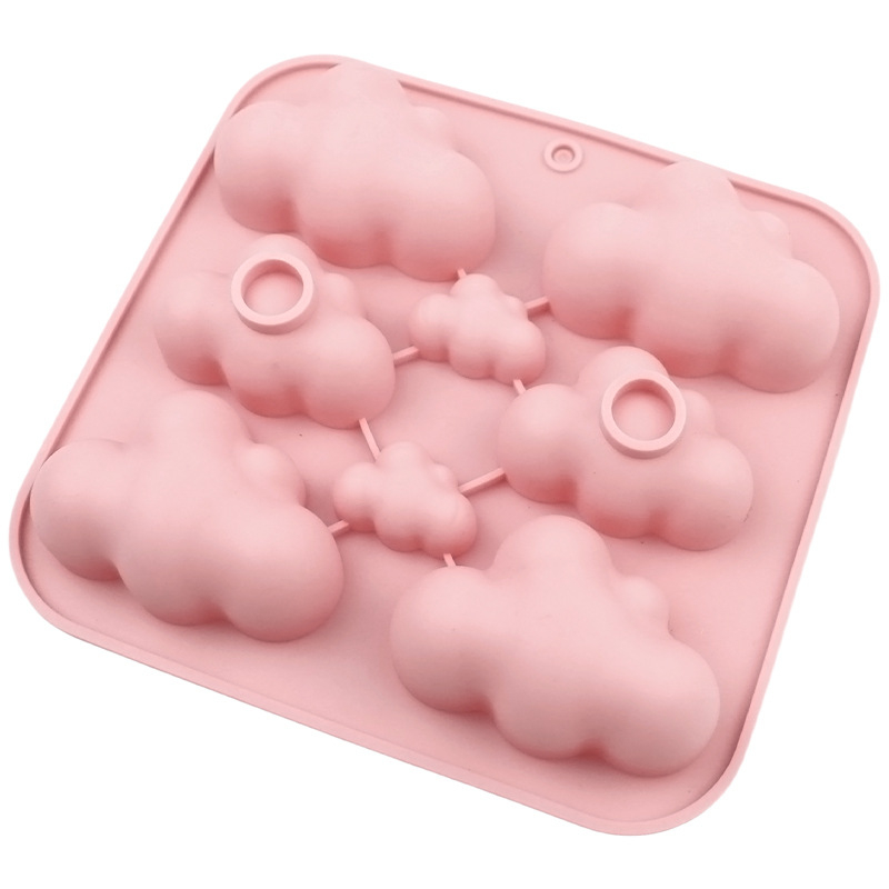 Formă din silicon pentru coacere cu 8 cavități în formă de nori, matriță creativă pentru mousse cake și matriță DIY pentru pâine pentru sandwich