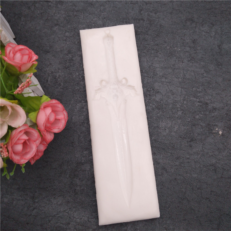 Formă din silicon pentru tort, în formă de sabie, pentru decor fondant și ciocolată