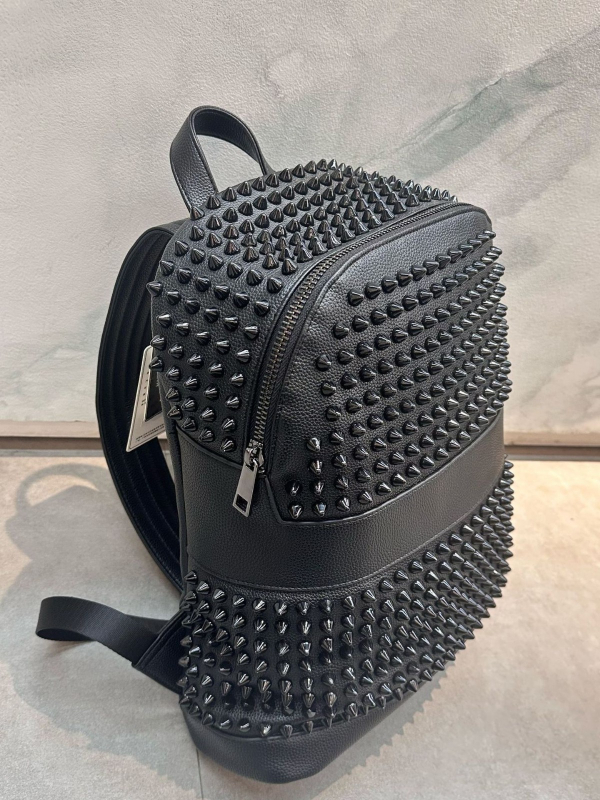Unisex punk ruksak s velikom kapacitom 20–35 l, korejski stil s metalnim zakovicama, PU materijal, pretinac za 14-inčni prijenosnik, jednobojan, trake s zračnim jastučićima